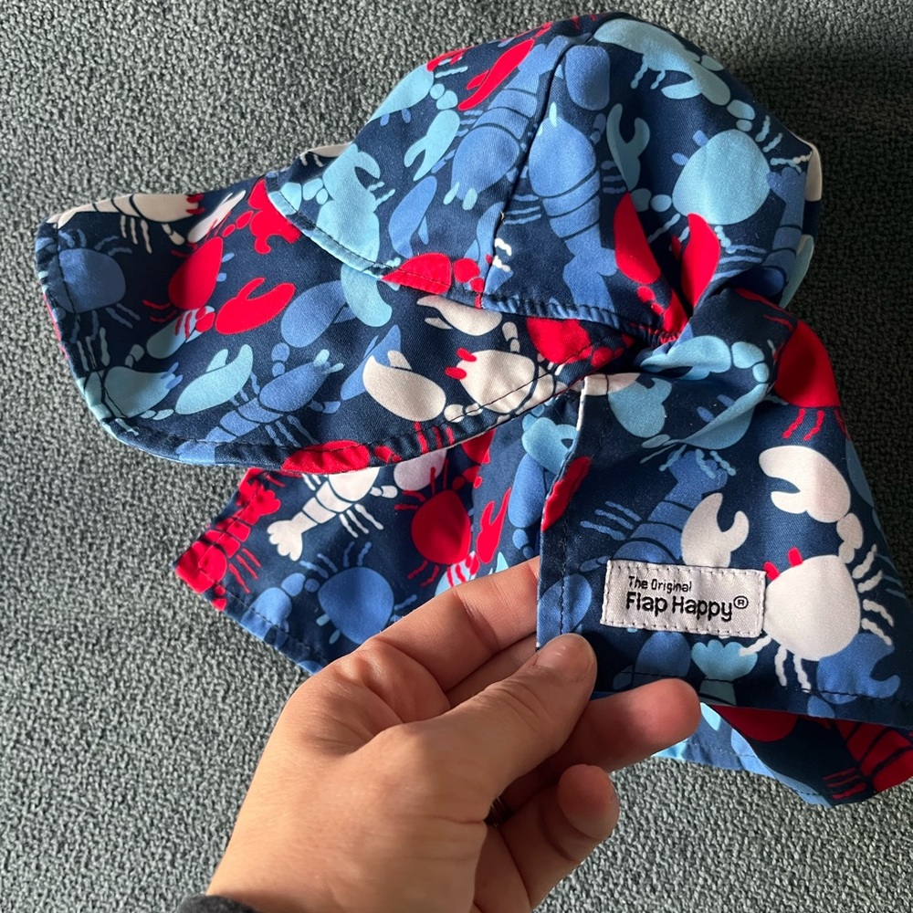 Flap Happy Kids Crab Print Sun Hat